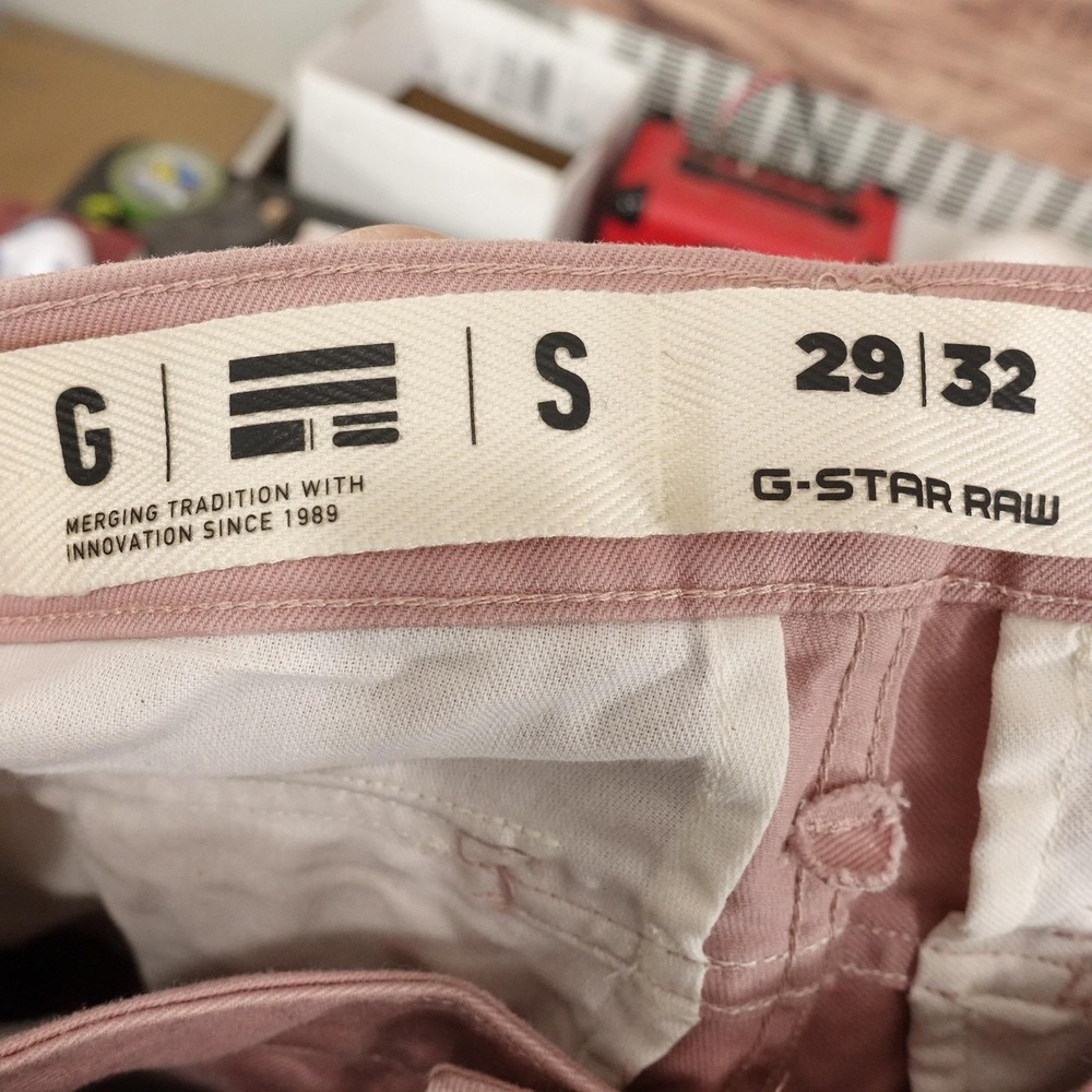 G-Star RAW Pants Womens 29x32 Pink Slim Cargo Twill Tapered Pockets Casual - Picture 11 of 16